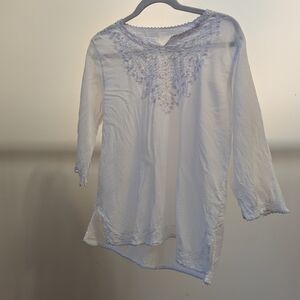 White Sheer Sparkled Blouse ✨